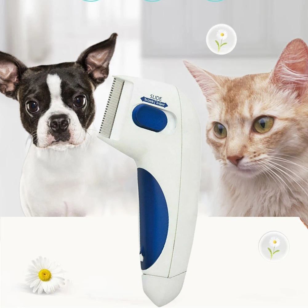 1Pc Pet Licke Electric Tick Remover Comb – Safe & Effective Flea, Tick, and Lice Killer Cleaning Tool for Dogs, Cats, and Small Pets