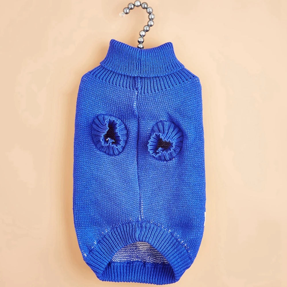 ❤️ Cute Heart Pattern Dog Sweater – Warm Knit Jumper for Dogs & Cats