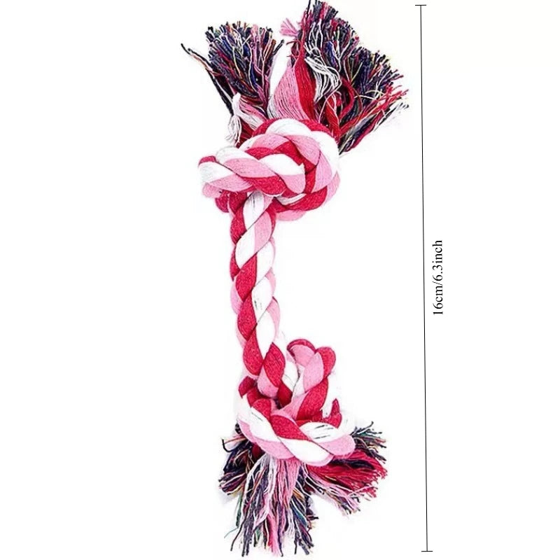2-Piece Dog Chew Toys – Bite-Resistant Cotton Rope Knots for Small Dogs and Puppies