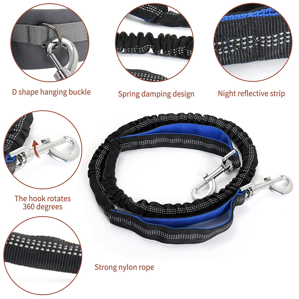 Retractable Hands-Free Dog Leash with Waist Bag – Adjustable Belt & Bottle Holder