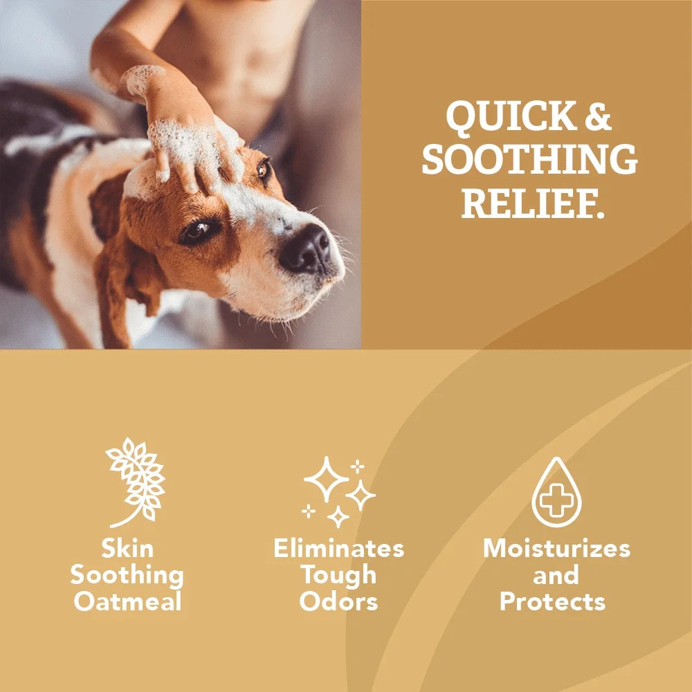 Baking Soda & Oatmeal Dog Shampoo – Natural Deodorizer with Goat Milk, Moisturizing Deep Clean, 20oz Biodegradable