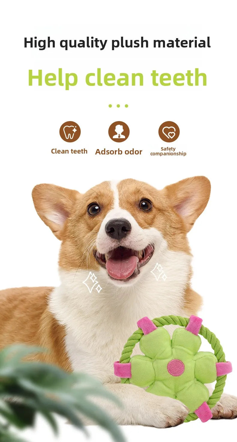 Cotton Rope Frisbee Dog Toy – Interactive Throwing & Chew Toy for Training, Teething & Dental Cleaning