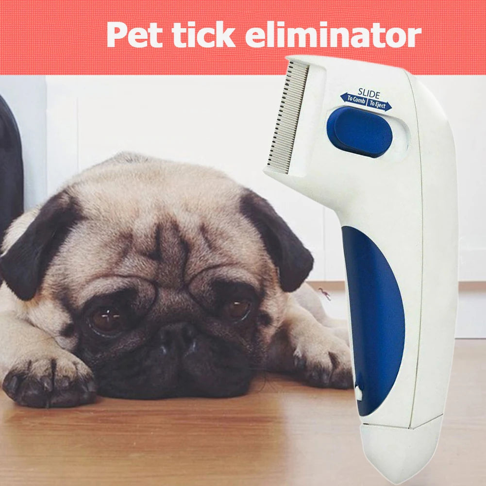 1Pc Pet Licke Electric Tick Remover Comb – Safe & Effective Flea, Tick, and Lice Killer Cleaning Tool for Dogs, Cats, and Small Pets