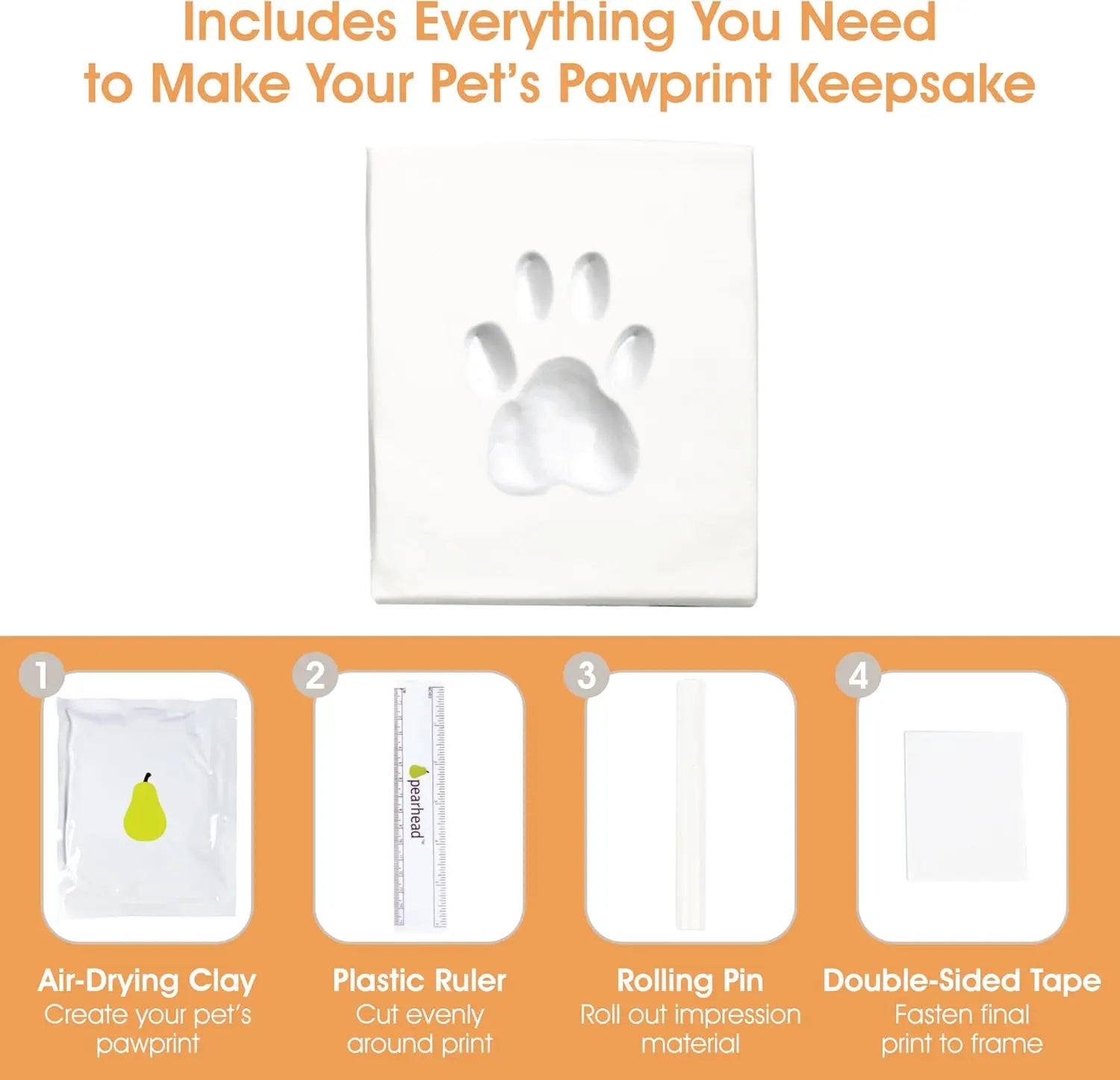 Pet Memorial Box & Paw Print Kit – Keepsake Urn with Clay for Ashes, Collar & Toys (Black)