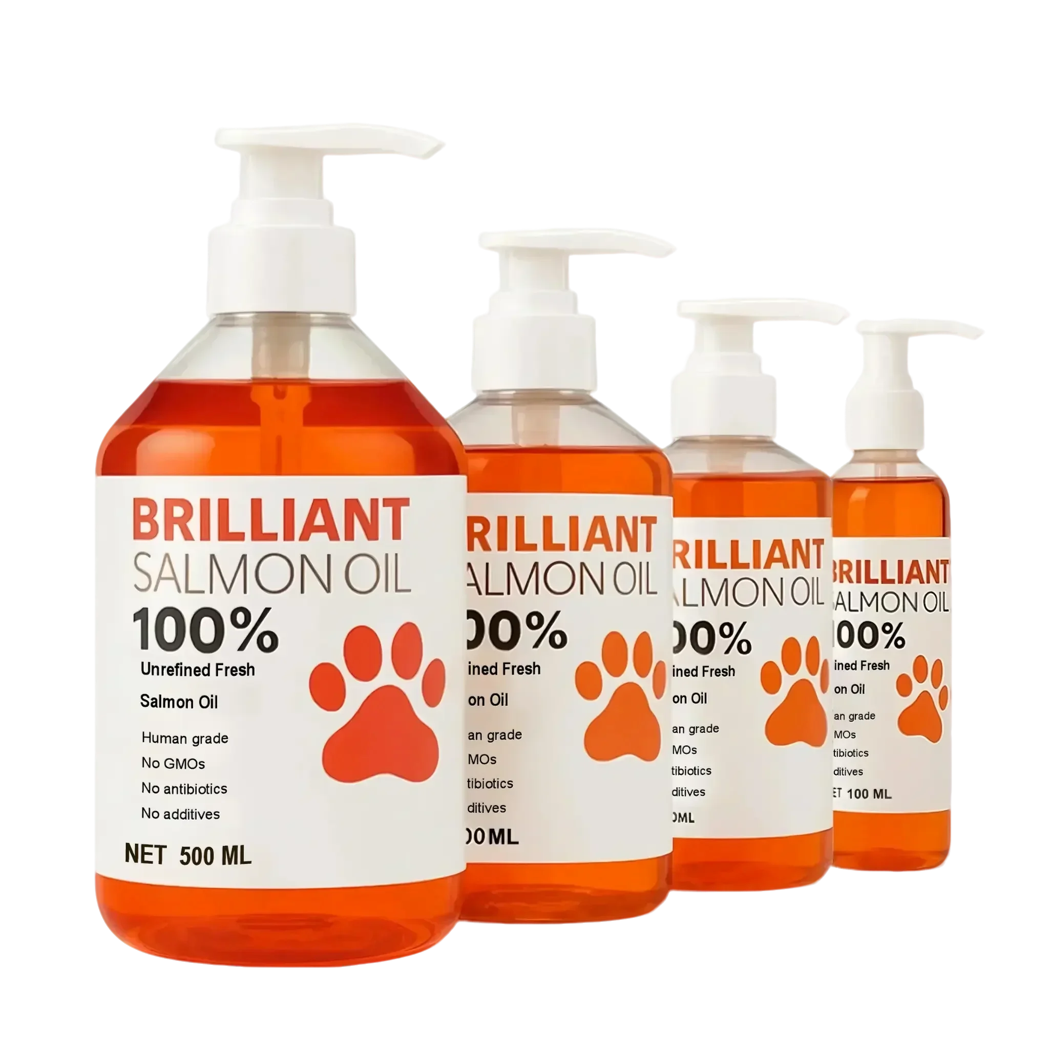 Human-Grade Salmon Oil for Dogs & Cats – Omega-3 Fatty Acid Supplement (100ml–500ml)