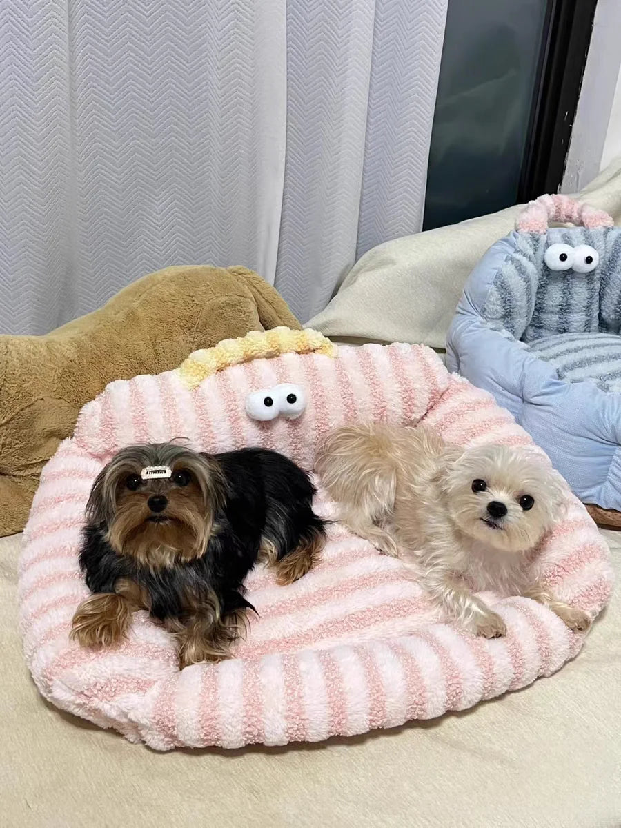 Winter Warm Puppy Sofa Bed – Cozy Cat & Dog Kennel Nest with Cushion Mat