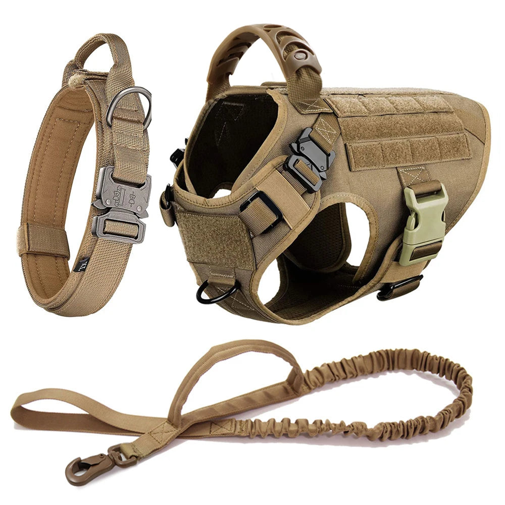 Large Dog Harness & Leash Set – Training Vest for German Shepherds, Malinois & Big Dogs