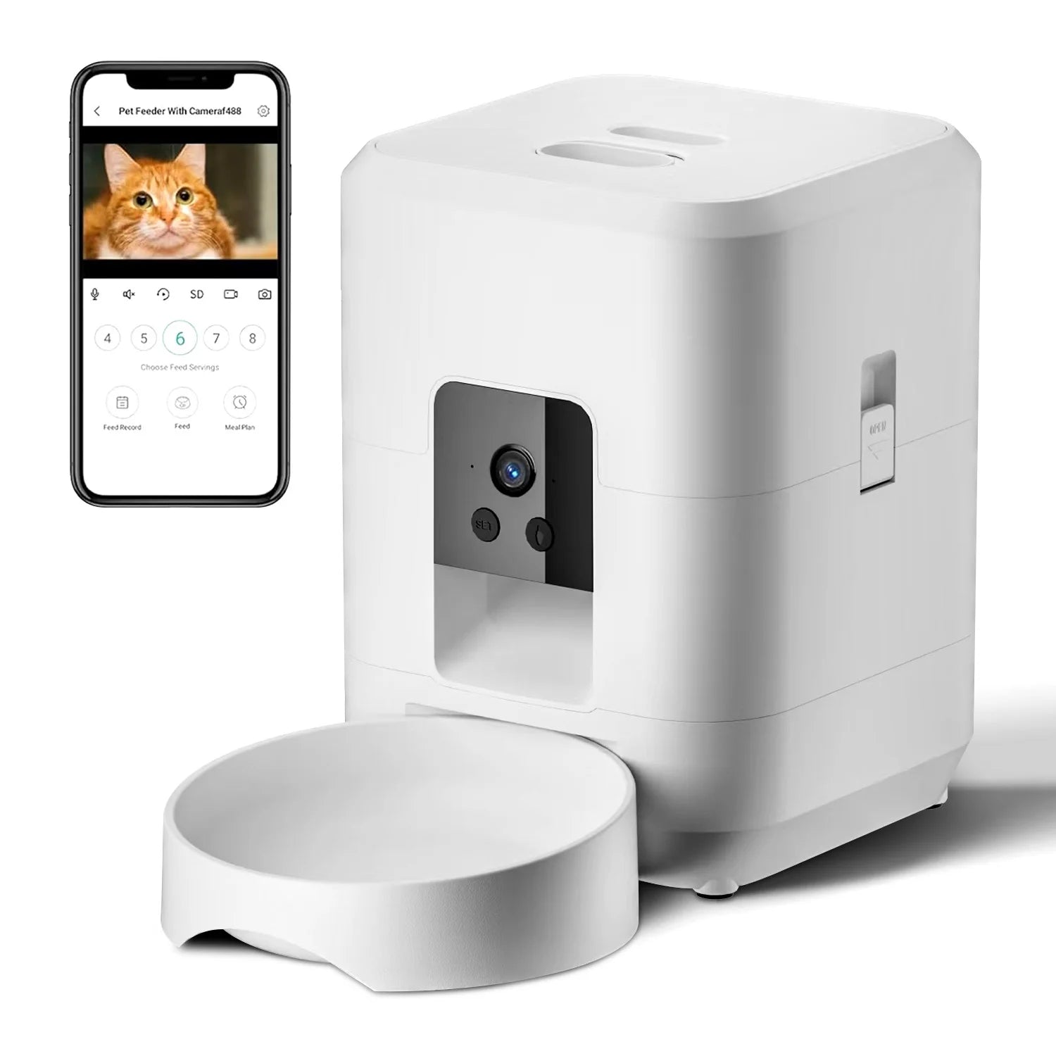 2L Smart Automatic Pet Feeder with WiFi, APP & Camera – Timed Dog & Cat Food Dispenser