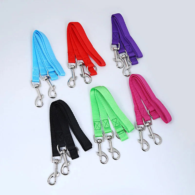 Double Twin Dog Leash Coupler – Adjustable V-Shape Nylon Lead for Walking 2 Dogs