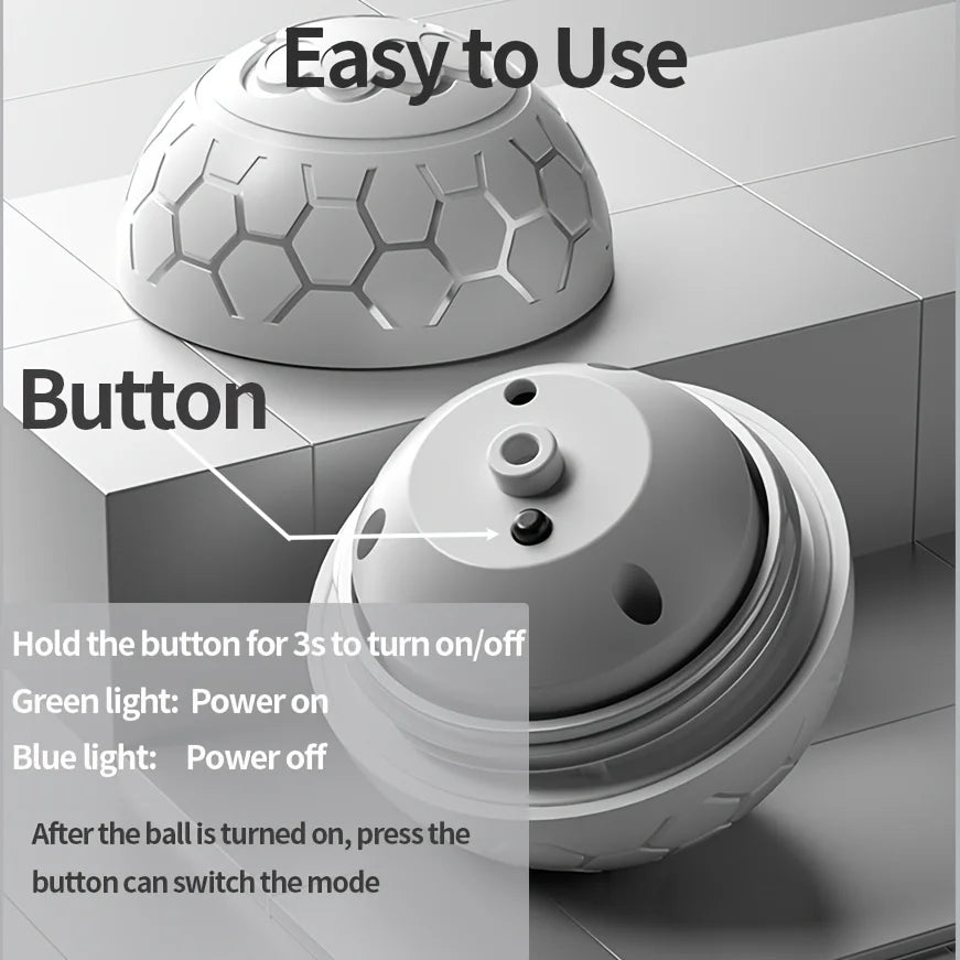 Smart Electronic Interactive Pet Toy Ball – USB Rechargeable Automatic Bouncing & Rolling Ball with RGB Lights for Dogs & Cats