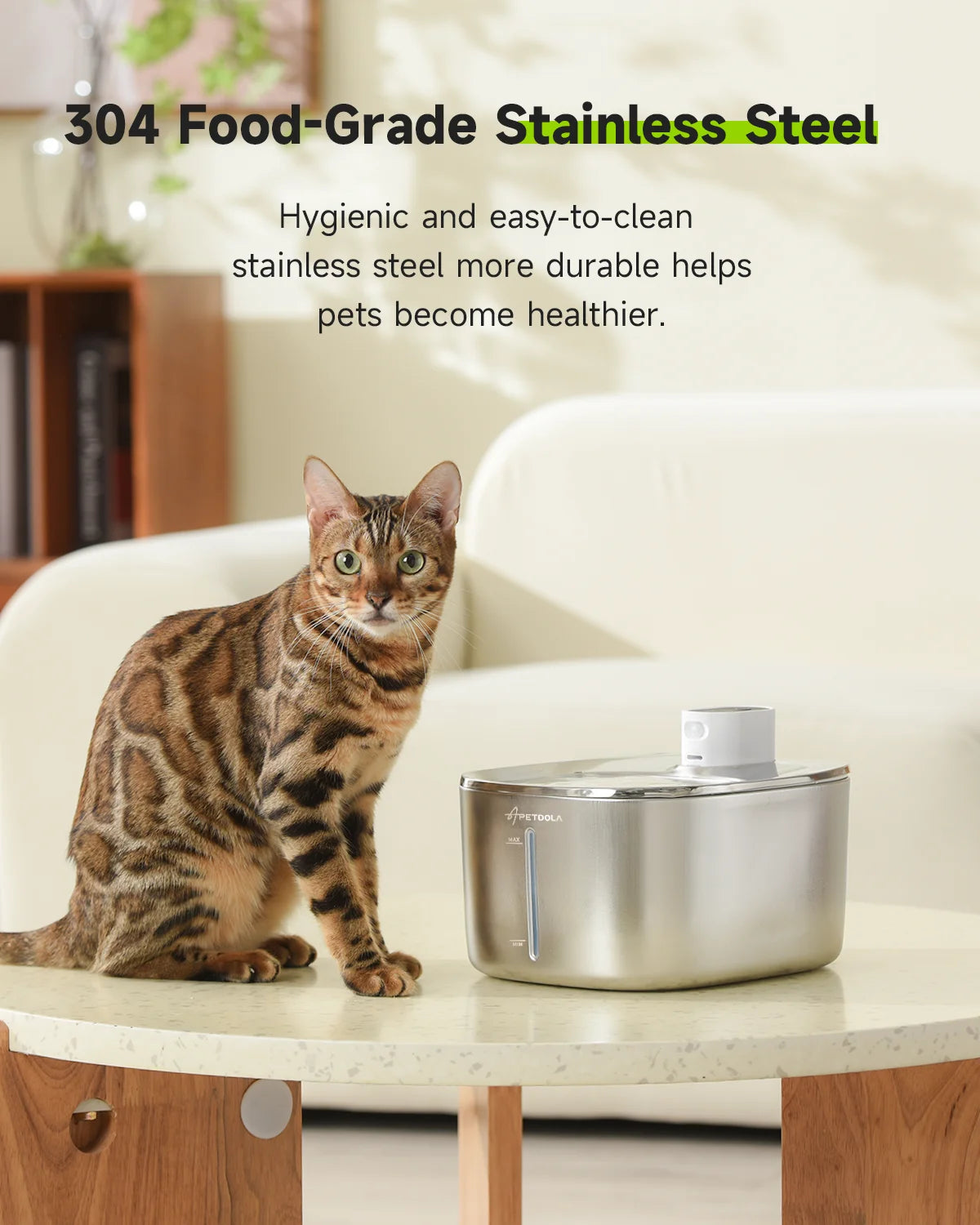 APETDOLA 4L Wireless Cat Water Fountain – Auto Sensor Pet Water Dispenser for Cats & Dogs