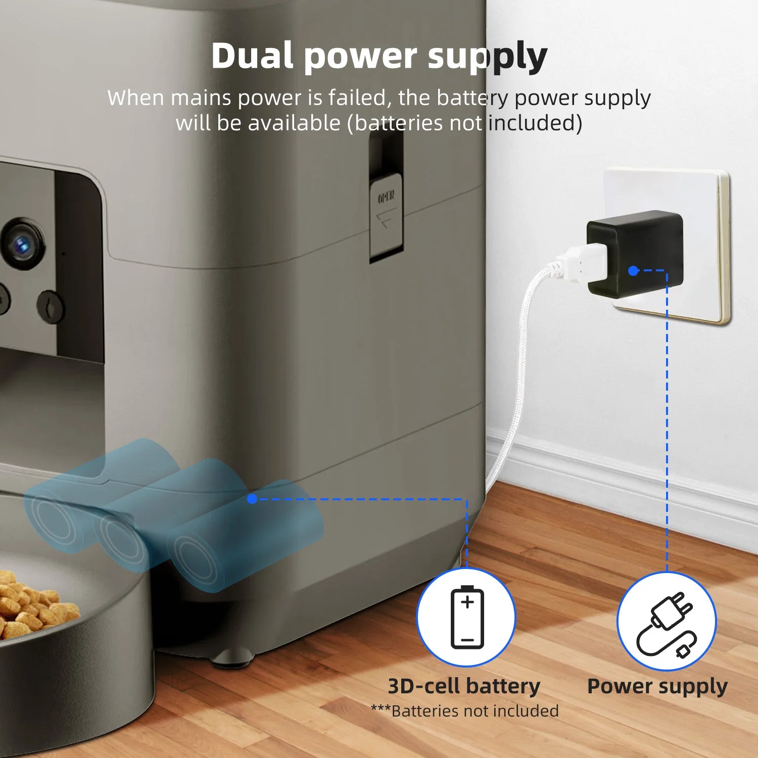 2L Smart Automatic Pet Feeder with WiFi, APP & Camera – Timed Dog & Cat Food Dispenser
