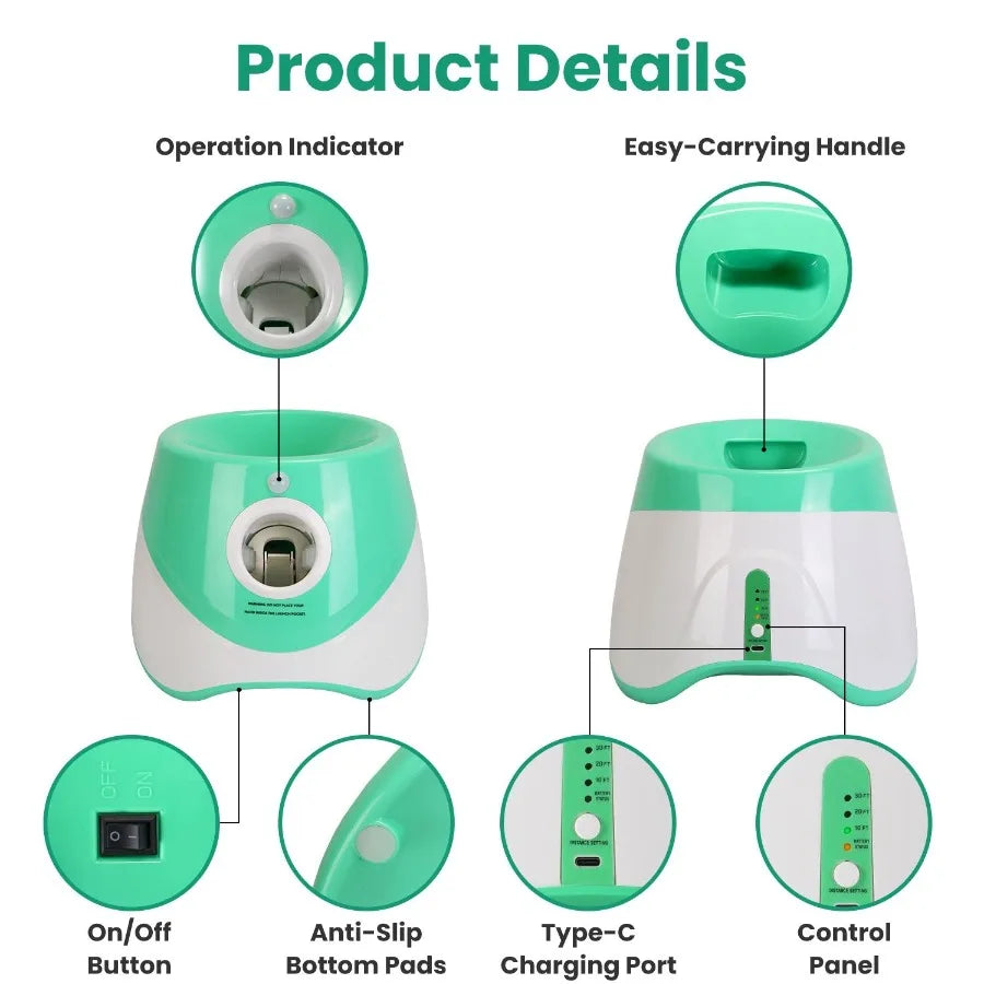 Interactive Pet Tennis Ball Launcher – Food Reward Machine & Training Toy for Dogs and Cat