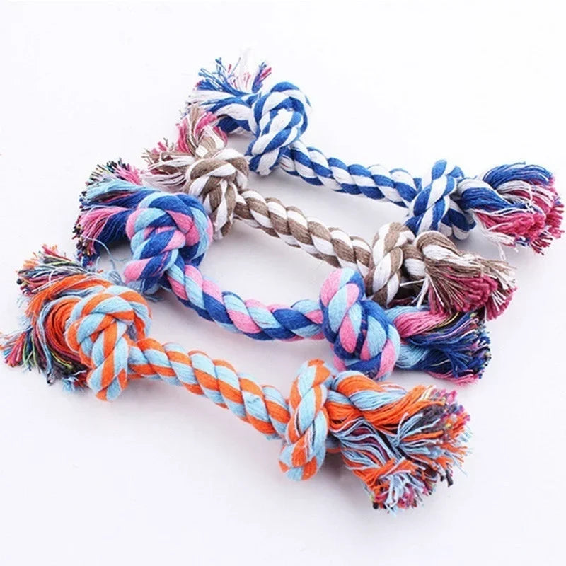 Colorful Double Knot Dog Toy – Durable Chew & Teething Rope for Small to Large Dogs