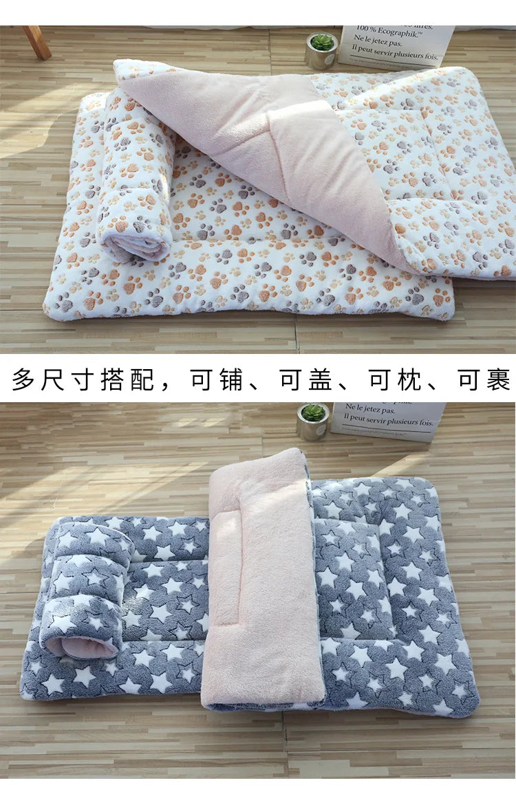 Double-Sided Plush Pet Mat β Reversible Sleeping Bed Cushion for Cats & Small Dogs