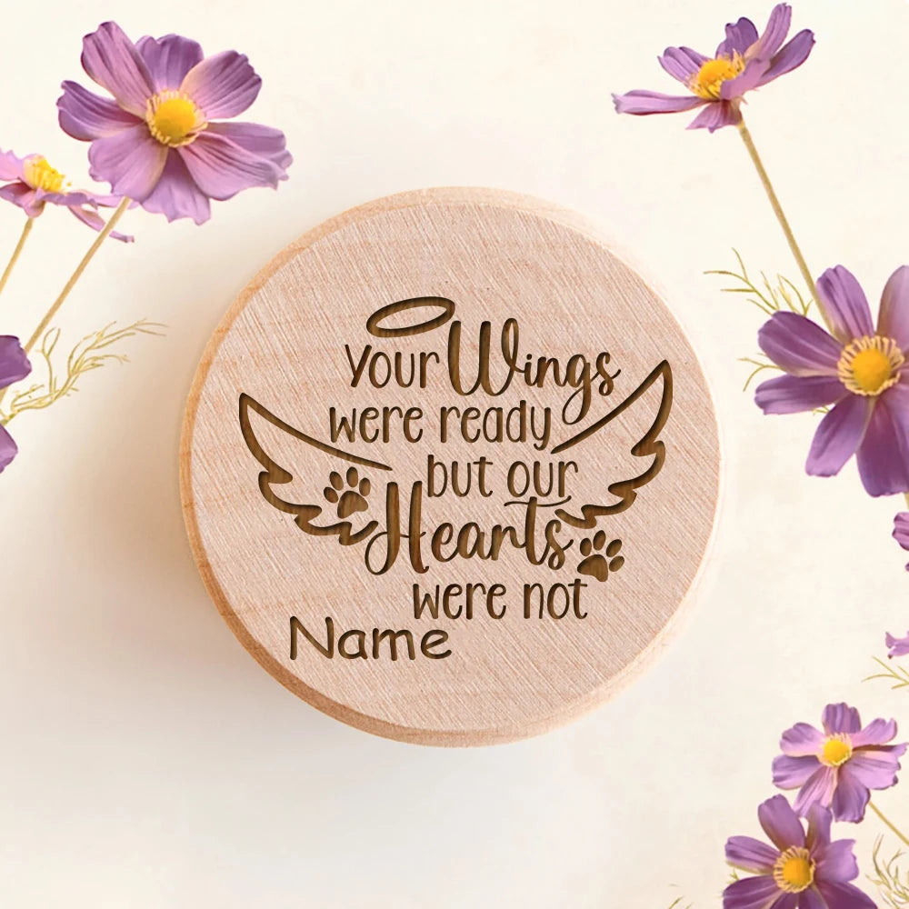 Custom Wooden Pet Memorial Urn – Personalized Hair & Tooth Keepsake Box for Cats & Dogs
