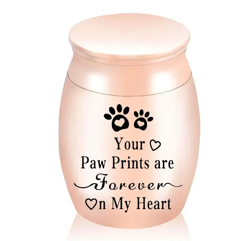 Metal Pet Urn – Decorative Keepsake Urn for Dog, Cat & Bird Ashes, Portable Memorial Cremation Urn