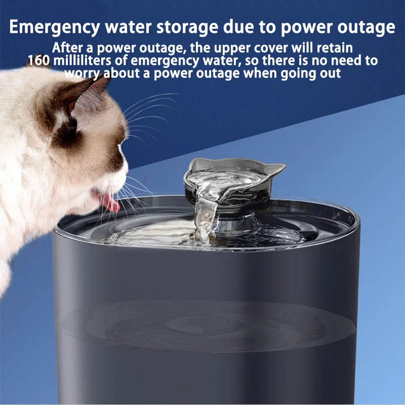 Cat Water Fountain – USB Quiet Pump, Automatic Recirculating Pet Water Dispenser for Cats & Small Dogs with Filter