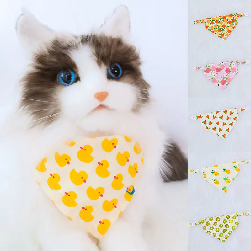 Adjustable Cotton Plaid Dog Bandana – Washable Pet Scarf with Bowtie Collar for Large Dogs & Cats