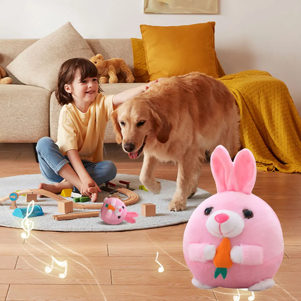 Cartoon Pig Plush Toy – USB Rechargeable Moving Dog & Cat Toy