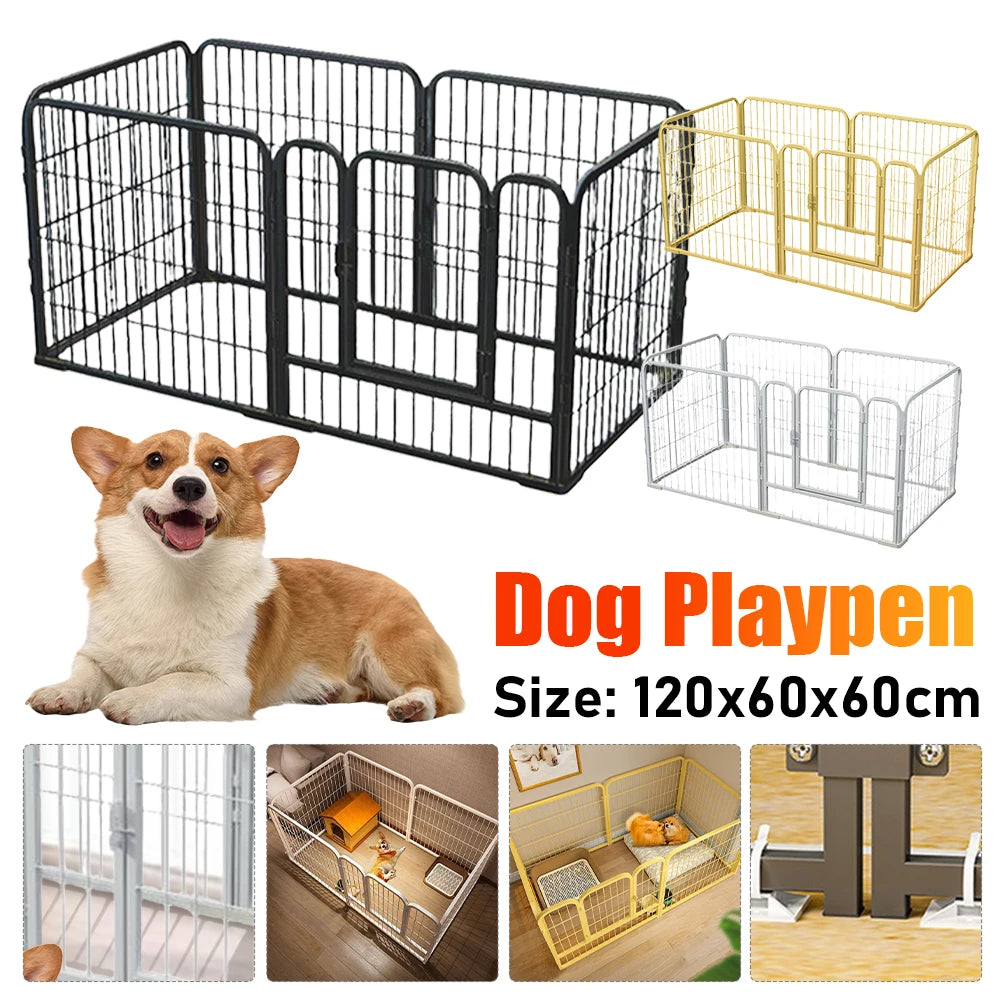6-Panel Foldable Dog Playpen – Heavy-Duty Pet Exercise Fence for Dogs, Puppies, Cats & Rabbits