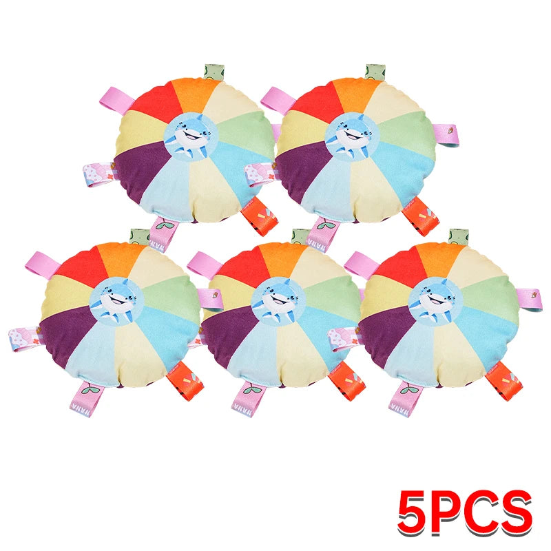 Funny Rainbow Plush Flying Saucer Dog Toy – Interactive Flying Disc for Outdoor Training & Chewing