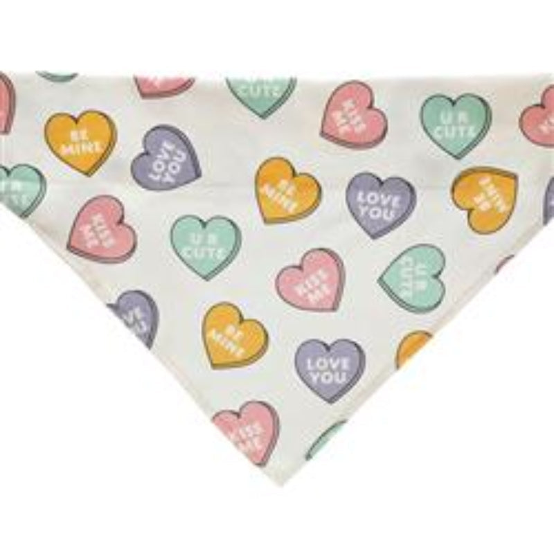 Valentine's Conversation Hearts Dog Bandana, M/L
