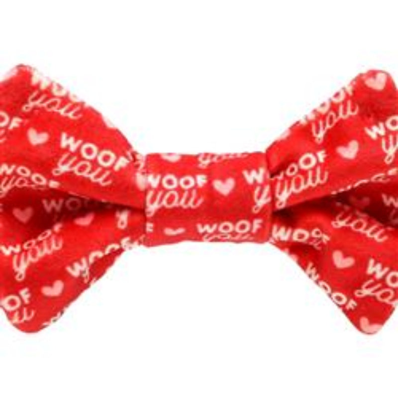 Valentine's Woof You Dog Bowtie, XS/S