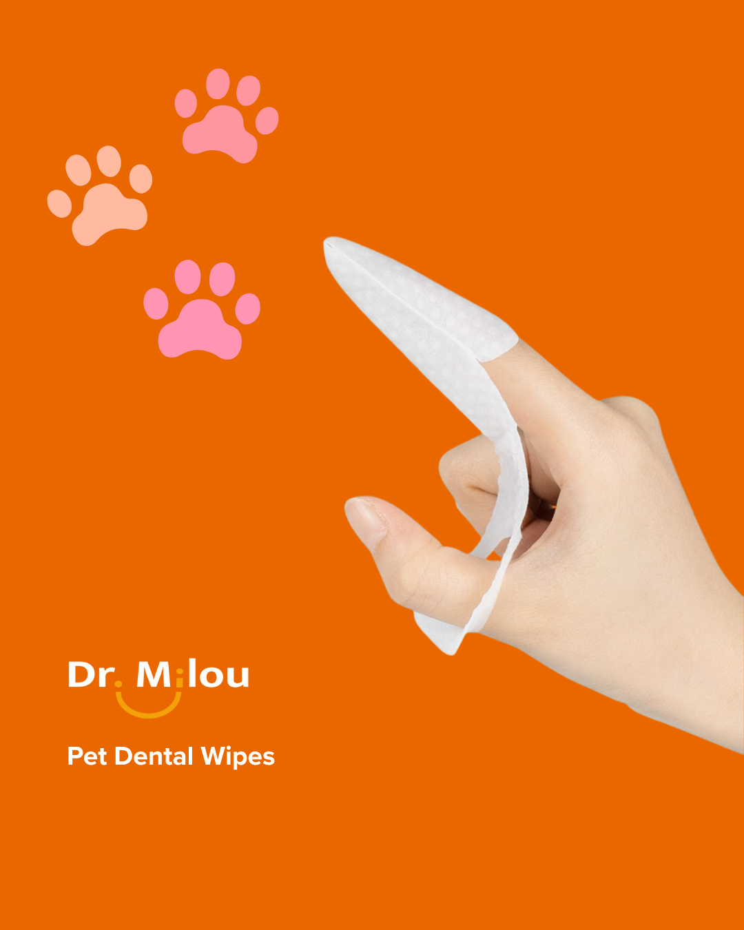 Dr. Milou Pet Dental Finger Wipes – Daily Oral Care for Dogs & Cats