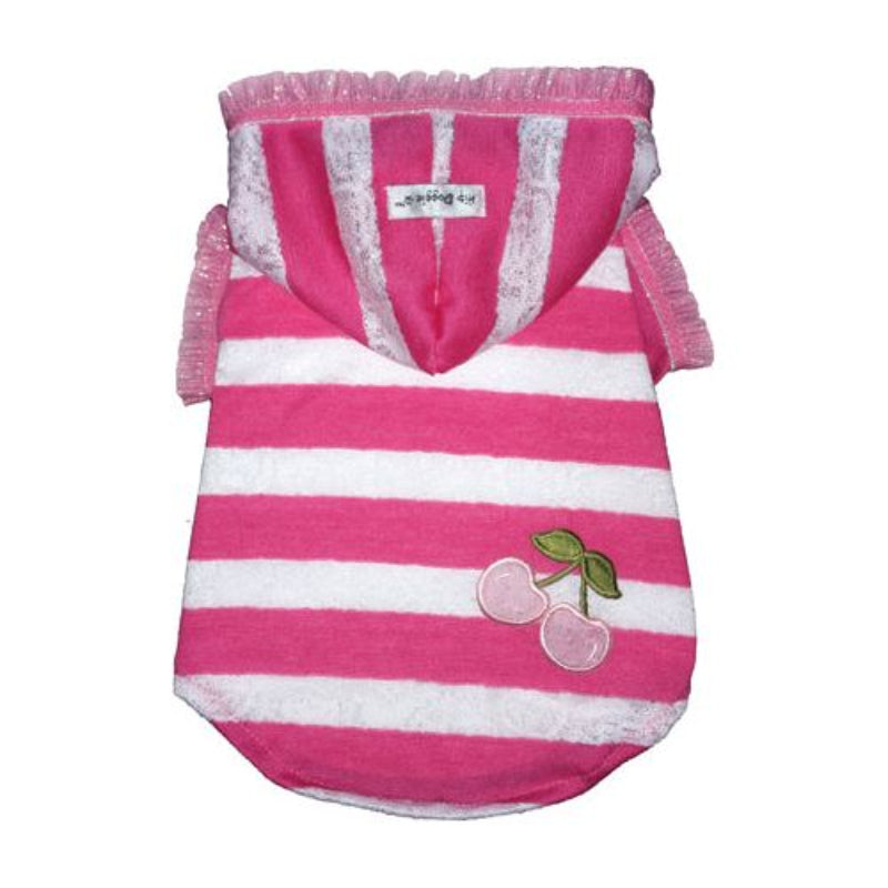 Pink Stripe Cherry Dog Hoodie
