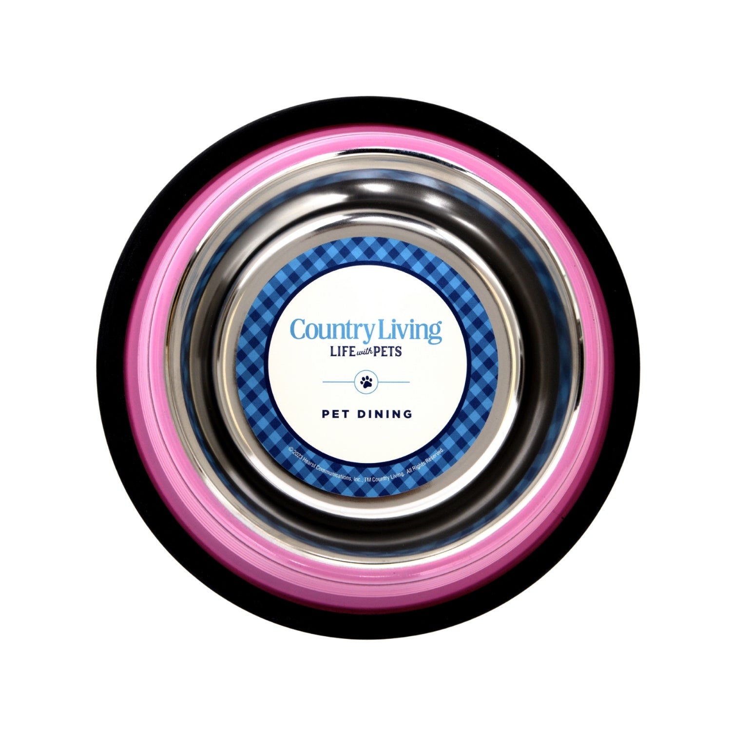 Country Living Set of 2 Ribbed Non-Slip Pet Bowls – Carnation Pink