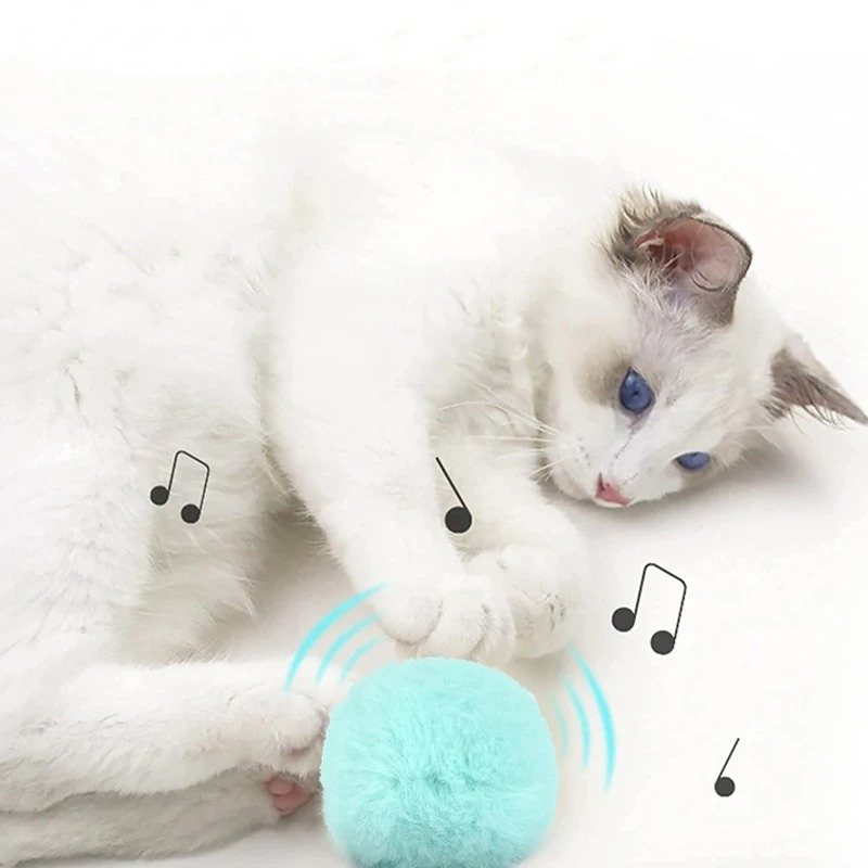 Interactive Smart Squeak Ball – Electric Catnip Plush Toy for Cats