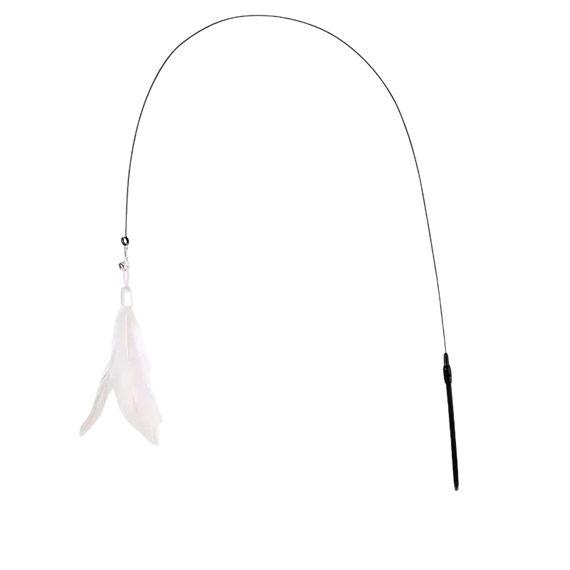 Cat Teaser Stick with Suction Cup – Long-Lasting Feather Wand Toy