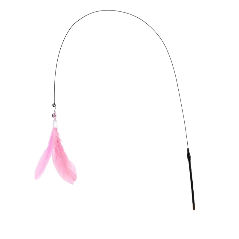 Cat Teaser Stick with Suction Cup – Long-Lasting Feather Wand Toy