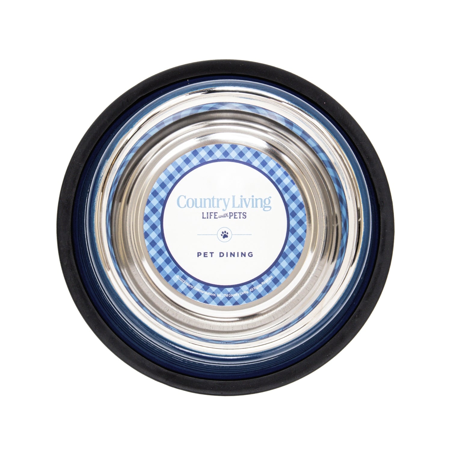 Country Living Set of 2 Ribbed Non-Slip Pet Bowls – Poseidon Blue