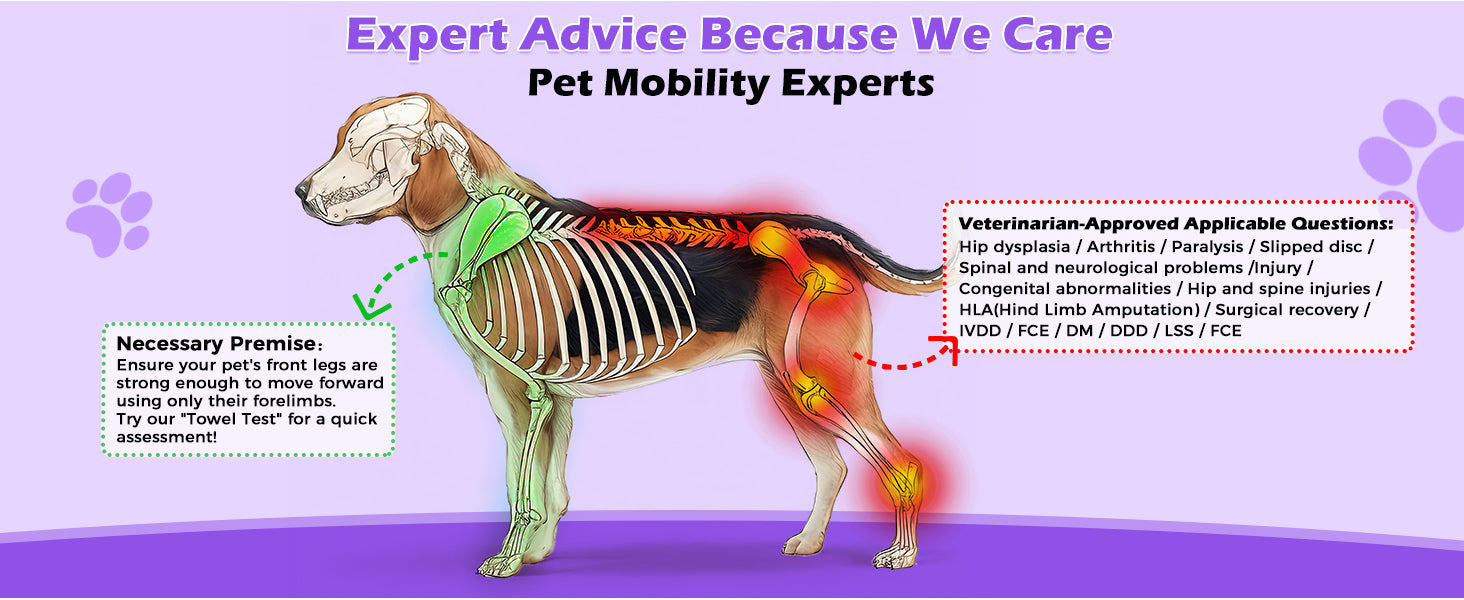 Dog Wheelchair for Back Legs – Lightweight Aluminum Frame with All-Terrain Wheels | Mobility Support for Large Dogs