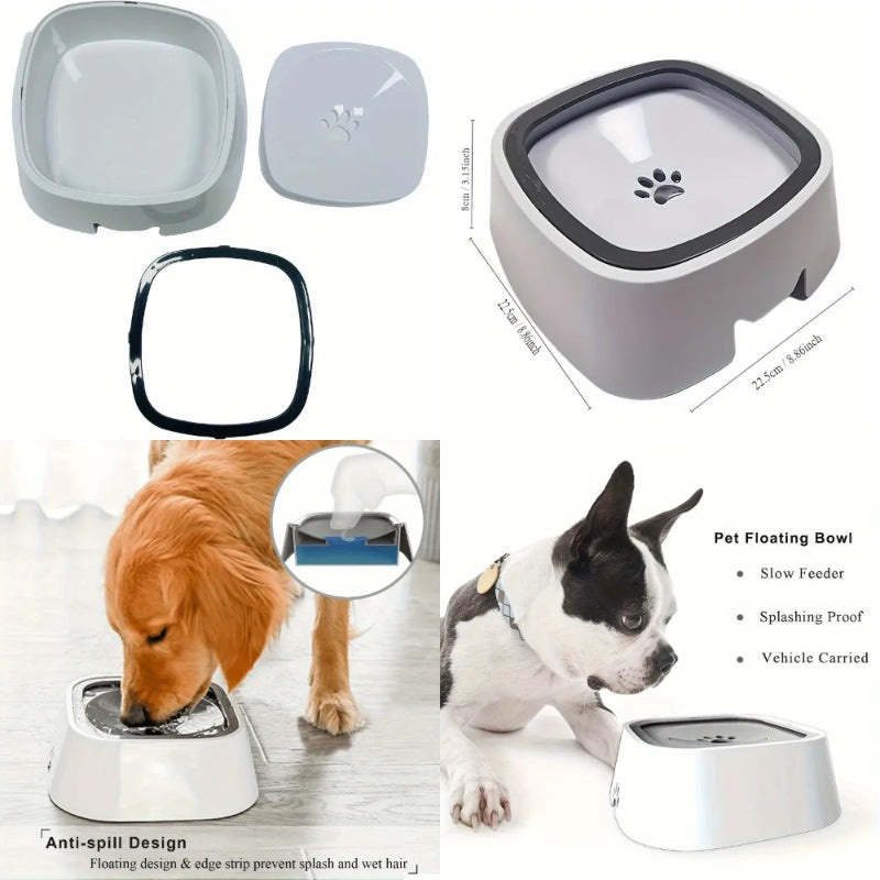 Spill-Proof Dog Water Bowl with Non-Slip Silicone Base & Floating Filter – Collapsible Travel Pet Dispenser for Indoor & Outdoor Use