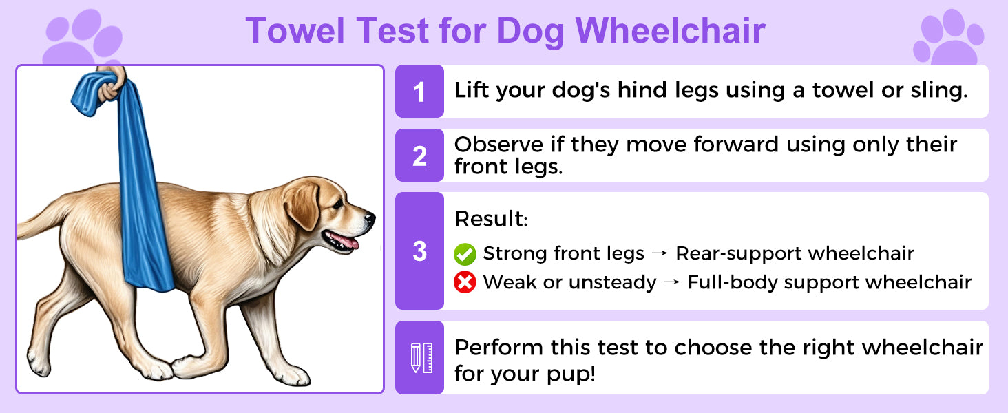 Dog Wheelchair for Back Legs – Lightweight Aluminum Frame with All-Terrain Wheels | Mobility Support for Large Dogs