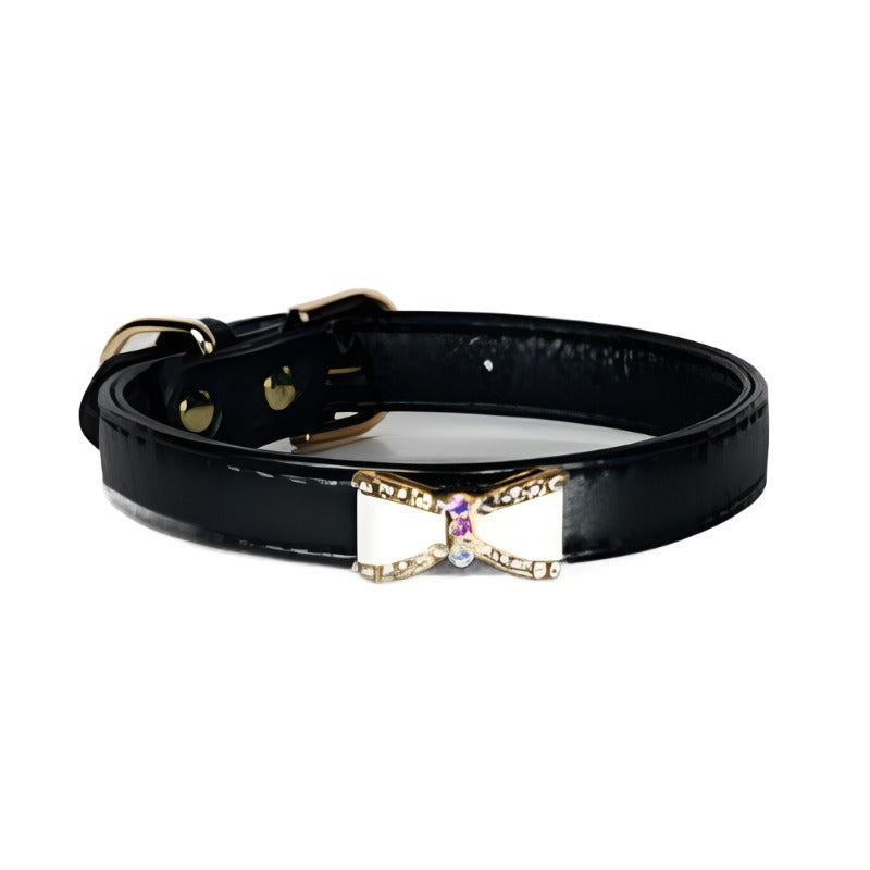 Crystal Bow Pet Collar in Pink or Black