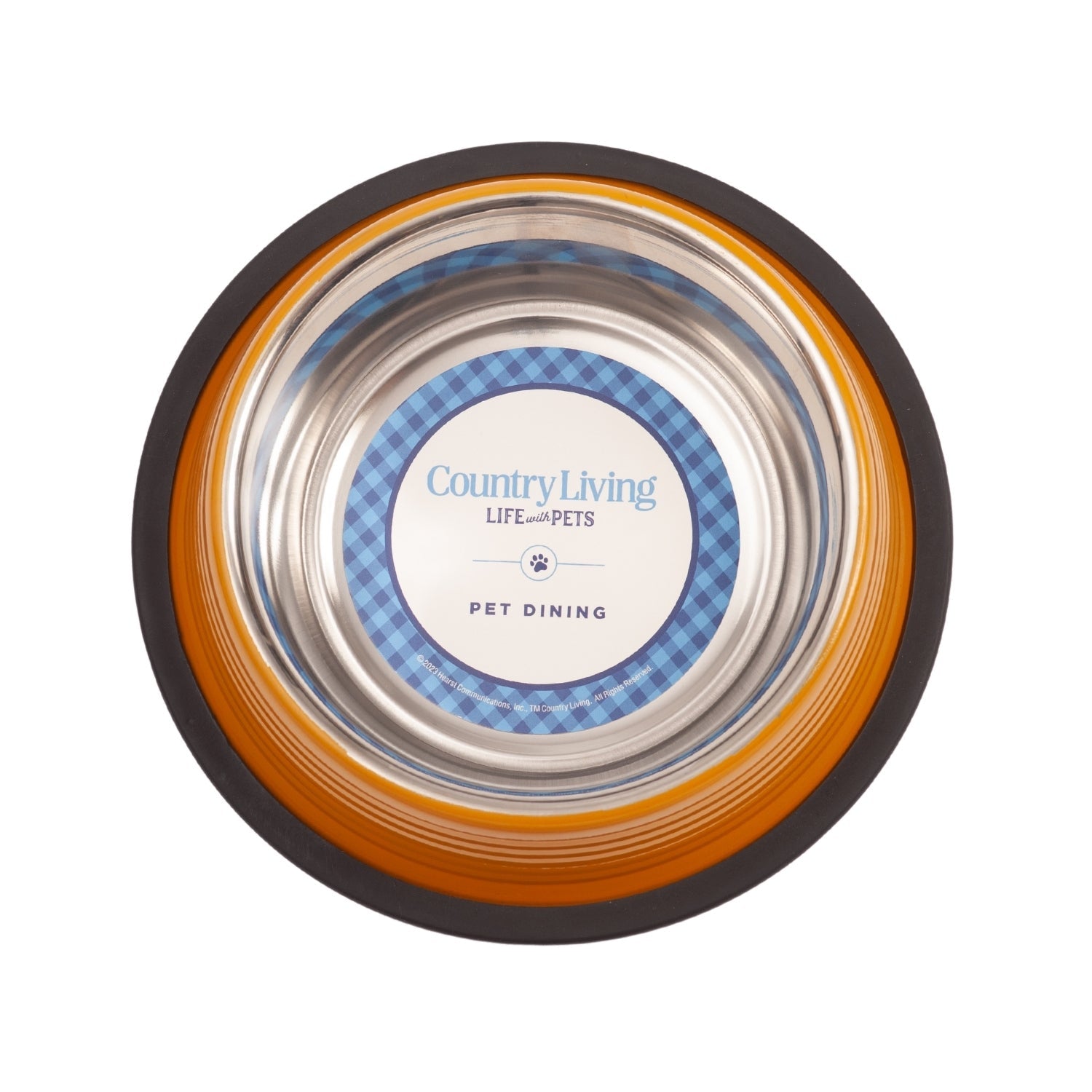 Country Living Set of 2 Ribbed Non-Slip Pet Bowls – Golden Yellow