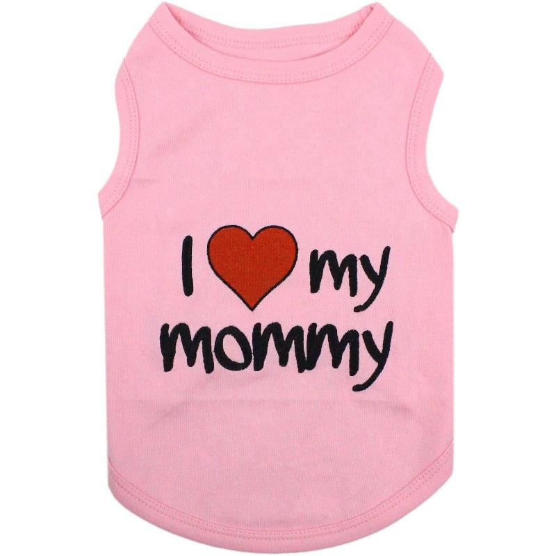 I Love My Mommy Pink Dog Tee
