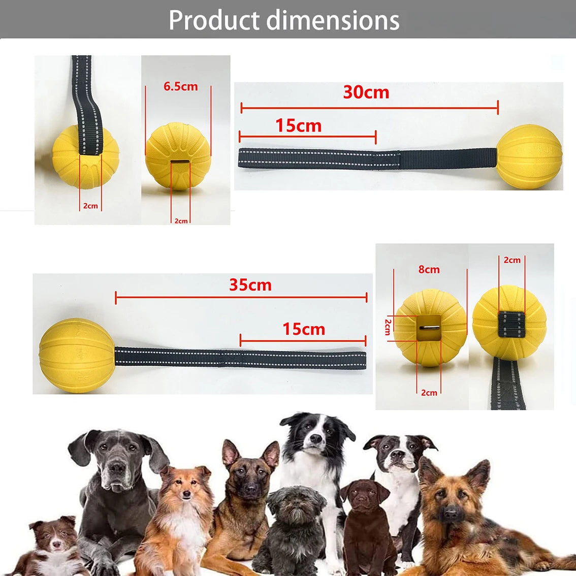 Dog Toy Ball on a Rope – Durable EVA Foam Ball for Training, Chewing & Fetch (Floats on Water)