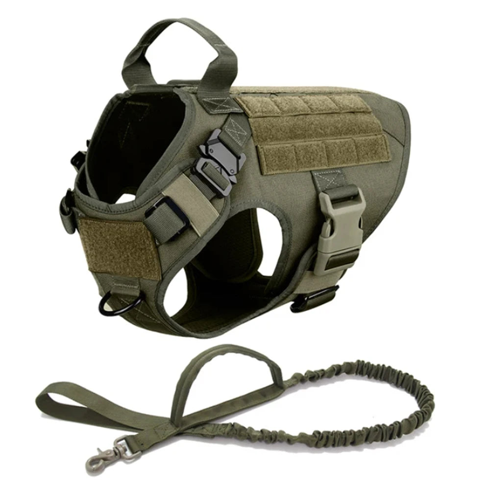 Tactical Dog Harness Set – Collar, Leash & Vest for Large and Small Dogs