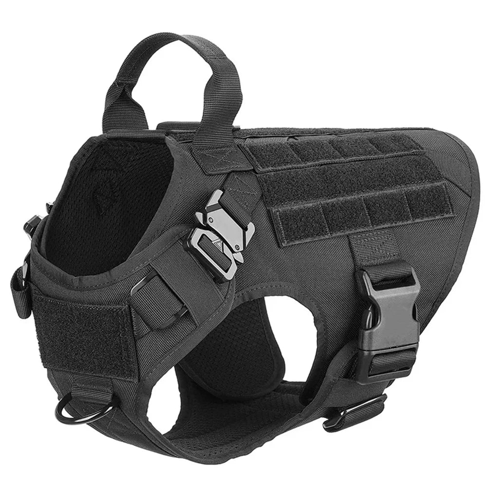 Tactical Dog Harness Set – Collar, Leash & Vest for Large and Small Dogs