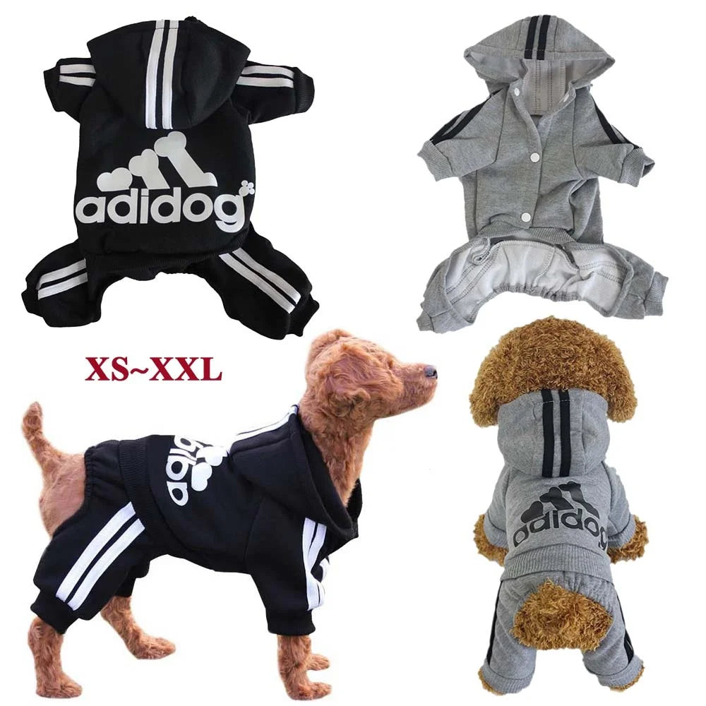 Winter Dog Sweatshirt – “Adidog” Pet Coat for Small & Medium Dogs