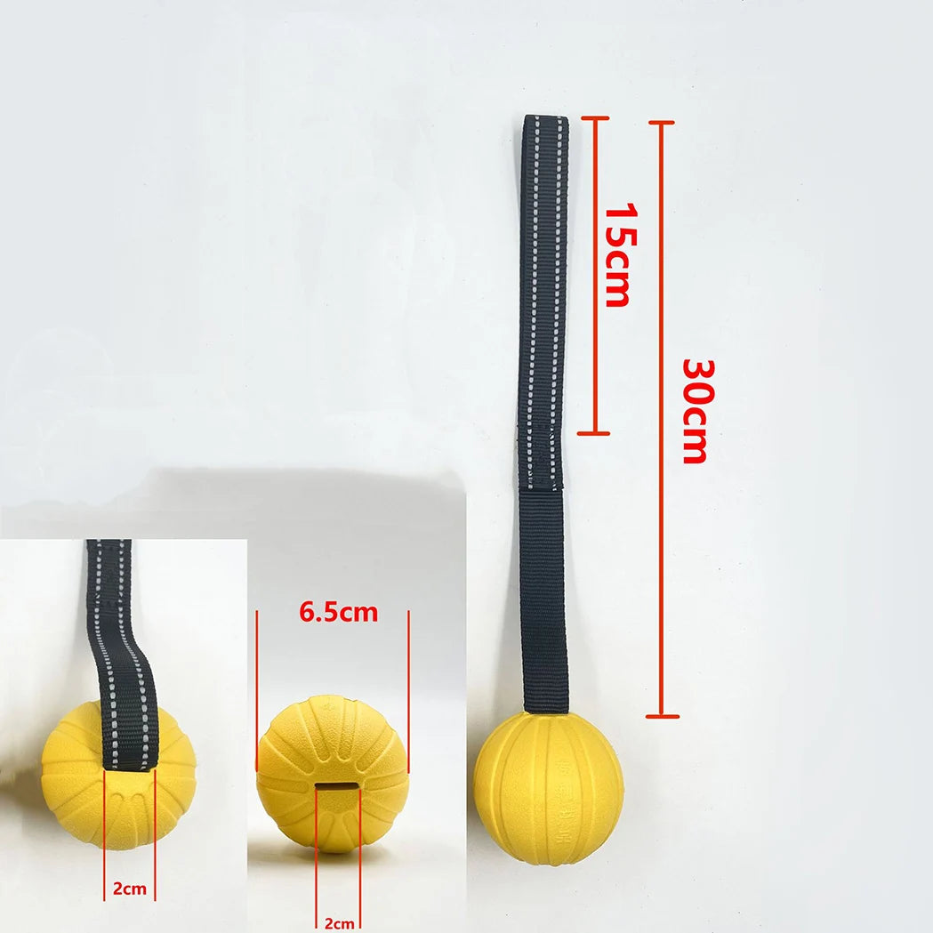 Dog Toy Ball on a Rope – Durable EVA Foam Ball for Training, Chewing & Fetch (Floats on Water)