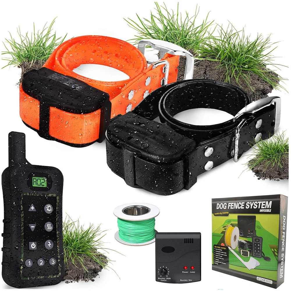 Wireless Dog Fence System with Remote – Electric Shock Collar Training & Pet Containment System with 150M Wire