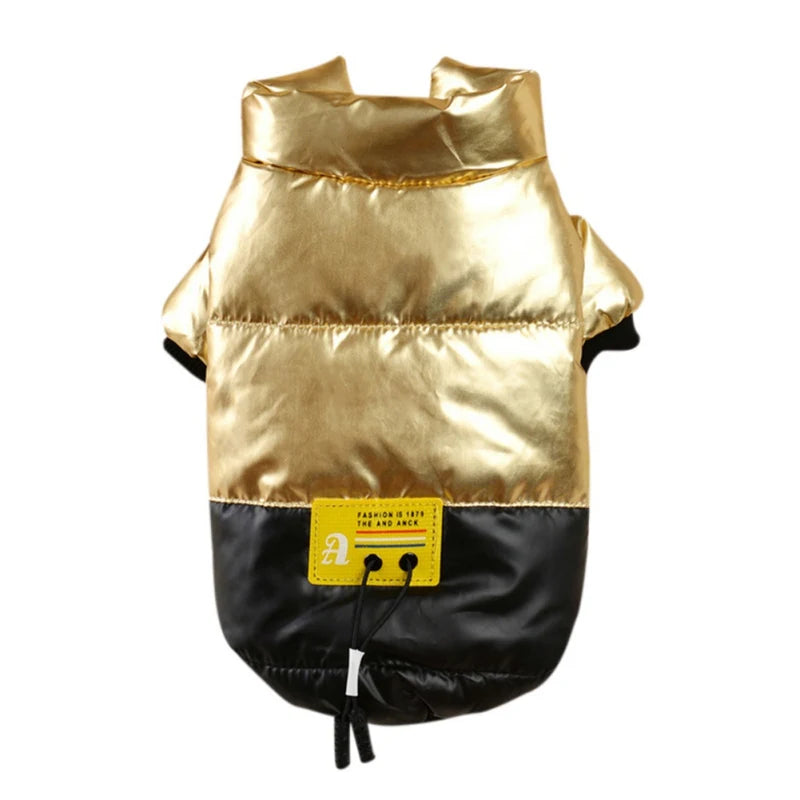 Winter Dog Jacket – Thick Cotton-Padded Coat with Stand-Up Collar for Small Dogs & Puppies