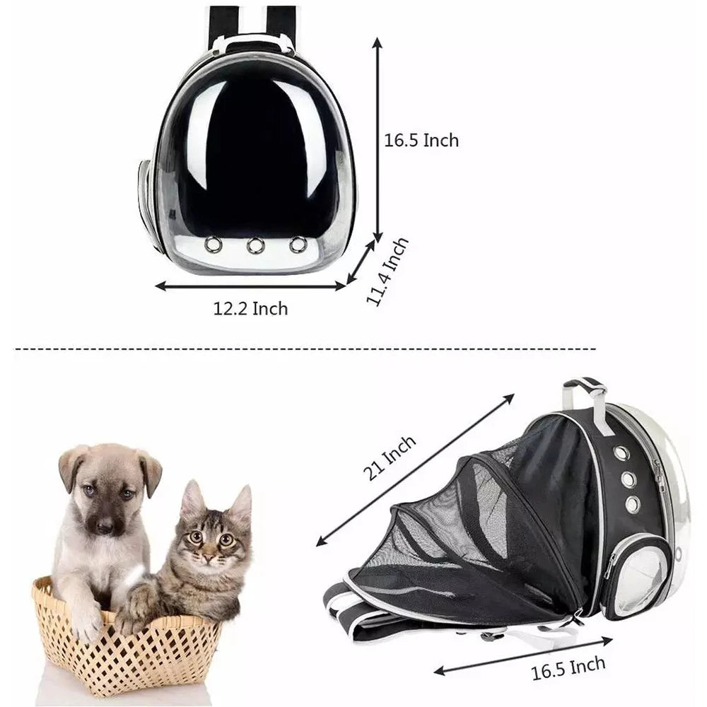 Expandable Cat Carrier Backpack – Portable Pet Travel Bag for Cats & Puppies