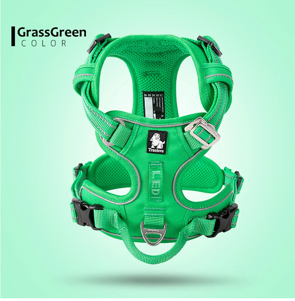 Truelove Reflective Dog Harness – Adjustable No-Pull Nylon Vest with 3M Reflective Webbing (TLH56512)